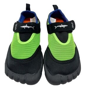 Newtz Water Shoes Size 12 Green Neon Kids‎ Youth Toddler Shark